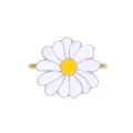 Dettaglio portatovagliolo margherita, graziosa decorazione tavola per hotel e ristorante. - Stile Margherita Grande Bianco Giallo (Z1004-5)