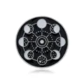 Himmlische Mondphasen Emaillierte Anstecknadel stilvolle schwarze silberne Metall Brosche Abzeichen - Silberrand Geometrischer Mondphasen Stil (C1848-4)