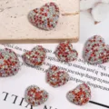 Heart Rhinestone Acrylic Beads DIY Craft Jewelry Accessories Sparkly Loose Beads Variant - 18x21mm Small / Red