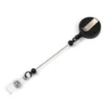 Porte-badge rétractable avec clip en métal et sangle, porte-carte d'identité idéal pour le bureau. - Noir