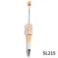 Beaded Ballpoint Pen DIY Handmade Rhinestone Flower Pen Sparkling Crystal Stationery - Painted Orange Gradient (SL215)