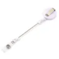 Enrouleur de badge retractable avec clip en metal et porte-carte pour travail de bureau. - Blanc