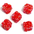 Red square resin rhinestone beads DIY craft accessories, sparkling acrylic cube bead for jewelry making. - 19mm (5 Pcs/Pack) / Red