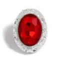 Oval red rhinestone DIY bead silver plated pendant charm for phone chain jewelry making - Oval - Bright Red / 10 Pieces/Pack (19x25mm)