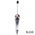 DIY beaded ballpoint pen with sparkling flower and rhinestone decorations, black white gradient. - Pearlescent Gradient Black (SL216)