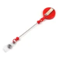 Enrouleur de badge retractable rouge avec clip metal et sangle pour cartes d'identification - Rouge