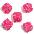 Colorful resin rhinestone square beads DIY sparkly acrylic jewelry accessories set 5pcs - 19mm (5 Pcs/Pack) / Rose Red