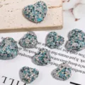 Blue heart rhinestone beads acrylic straight hole diy jewelry accessories display variant item - 18x21mm Small / Lake Blue
