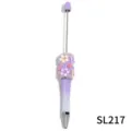 Purple Gradient Beaded DIY Flower Ballpoint Pen with Sparkling Rhinestones Decor - Painted Purple Gradient (SL217)