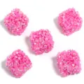 Pink Square Rhinestone DIY Beads 5Pcs Pack Resin Sugar Beads Jewelry Accessories Variant - 19mm (5 Pcs/Pack) / Pink