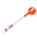 Porte-badge enroulable orange avec clip en métal et cordon en acier pour cartes d'identité. - Orange