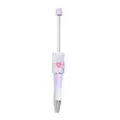 DIY beadable ballpoint pen with dopamine style pearls and cute hearts, purple gradient. - Spray Painted Purple Gradient