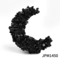Perline in resina strass mezzaluna nera accessori per gioielli fai da te sfuse parti - Pezzo Singolo (39x50mm) / Nero Gelatina Pieno di Strass (JPM1450)