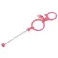 Pink DIY beaded metal keychain variant featuring lobster clasp, ring and long rod. - Candy Pink