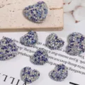 Blue heart rhinestone acrylic beads DIY jewelry accessories variant color style option - 18x21mm Small / Sapphire Blue