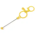 DIY beaded keychain colored electroplated metal lobster clasp chain pendant accessory - Candy Yellow