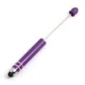 DIY multi-functional touch screen bead pen with purple metal body and stylus tip variant - Purple (SY007)