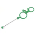 Llavero DIY de cuentas con anillo de metal galvanizado verde mosquetero y accesorio. - Verde Caramelo