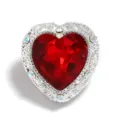 Glitzernder roter Herz Kristall DIY Anhänger Perle, silberfarbene Strass Handykette Zubehör - Herz-Rot