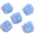 Light blue square resin rhinestone beads DIY acrylic charm 5pcs set for beaded pens. - 19mm (5 Pcs/Pack) / Blue
