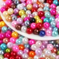 Colorful ABS imitation pearl beads for DIY jewelry making, loose craft bead accessories. - 6mm / Random Mixed Colors