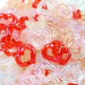 UV plated glossy acrylic heart chain links DIY jewelry accessories phone charms decor - 19*21mm / Colorful Shell Jelly (Random Mixed Colors)