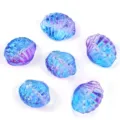 Blue purple gradient glass starfish beads translucent shell spacer charms DIY jewelry making. - Gradient Blue Purple