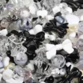 Mixed black white clear acrylic beads bows hearts bulk diy jewelry phone charms set - 500g Pack / Black