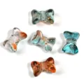 3D colored glaze bow glass beads transparent DIY bracelet necklace jewelry accessories wholesale - 10x14mm / Gradient Green Orange