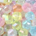 Bunte Acryl Facettierte Perlen für DIY Handyketten und handgemachte Schmuckherstellung. - 18 mm Gemischte Farben / Sechseckige Laternenperlen (Farbschale)