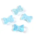 Light blue glass bow beads for DIY jewelry making, vertical hole crystal charm loose beads 4pcs. - 10x14mm / Sky Blue
