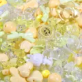 Assorted acrylic beads bulk mixed charms for DIY phone chains bracelets and jewelry making crafts. - 500g Pack / Yellow