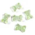 Light green glass bow beads, translucent crystal charm for DIY bracelets, necklaces 5pcs - 10x14mm / Grass Green