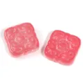 Cuentas de flores de vidrio cuadradas de 14mm rosa DIY pulsera collar accesorios de joyería - 14 mm (aprox. 100 unidades/paquete) / Melocotón Gelatina