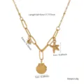 Collana con ciondolo a conchiglia e stella marina in acciaio al titanio placcato oro 18K - Collana Stella Marina Conchiglia (81107) / Oro