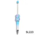Penna a Sfera con Perline DIY Sfumatura Blu Fiore Ciondolo Scrittura Carina SL223 - Sfumatura Blu Verniciato (SL223)