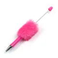 Creatieve DIY pluche kralenbalpen met zachte pompon en metalen staaf, mooi roze design. - Snoeprozerood