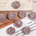 Perline distanziatrici con sfere di strass colorate all'ingrosso per gioielli fai da te - 17mm / Rosa