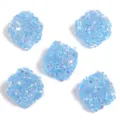 Light blue resin square rhinestone beads sparkle DIY charm acrylic material for beaded pens crafts - 19mm (5 Pcs/Pack) / Jelly Blue