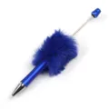 Blauwe pluche pompon kralenbalpen met metalen punt, creatieve DIY kraalbalpen variant. - Fluorescerend Blauw