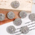 Perline con sfere di strass scintillanti accessori gioielli DIY foro dritto distanziale - 17mm / Bianco