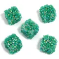 Green resin rhinestone square beads DIY charms, sparkling crystal acrylic cube craft parts. - 19mm (5 Pcs/Pack) / Dark Green