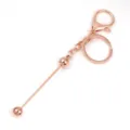 Llavero de metal oro rosa mosquetero anillo dividido colgante barra accesorio DIY - Rosa oro