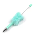 Mintgroene pluizige DIY kraalpen met metalen stang voor creatieve handgemaakte knutselprojecten. - Snoepmuntgroen