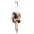 Creatieve DIY pluche balpen met donzige pompon en decoratieve kraal voor kantoor. - Macaron Lichtroze