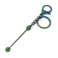 Llavero de metal galvanizado arcoíris con mosquetón y colgante de cadena accesorio. - Multicolor