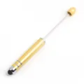 Gold DIY touch screen stylus beading pen, multi-functional dual-use bead ballpoint pen. - Gold (SY017)