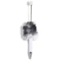 Creatieve DIY pluche kralen balpen met donsachtige pompon, glad schrijven kantoorbehoefte. - Wit