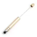 Metal DIY beadable stylus pen with touch screen tip and long rod for creative crafting. - Gold and Silver (SY019)