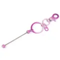 Llavero de metal para abalorios DIY en rosa degradado, con mosquetón y varilla larga. - Degradado Rosa Rojo